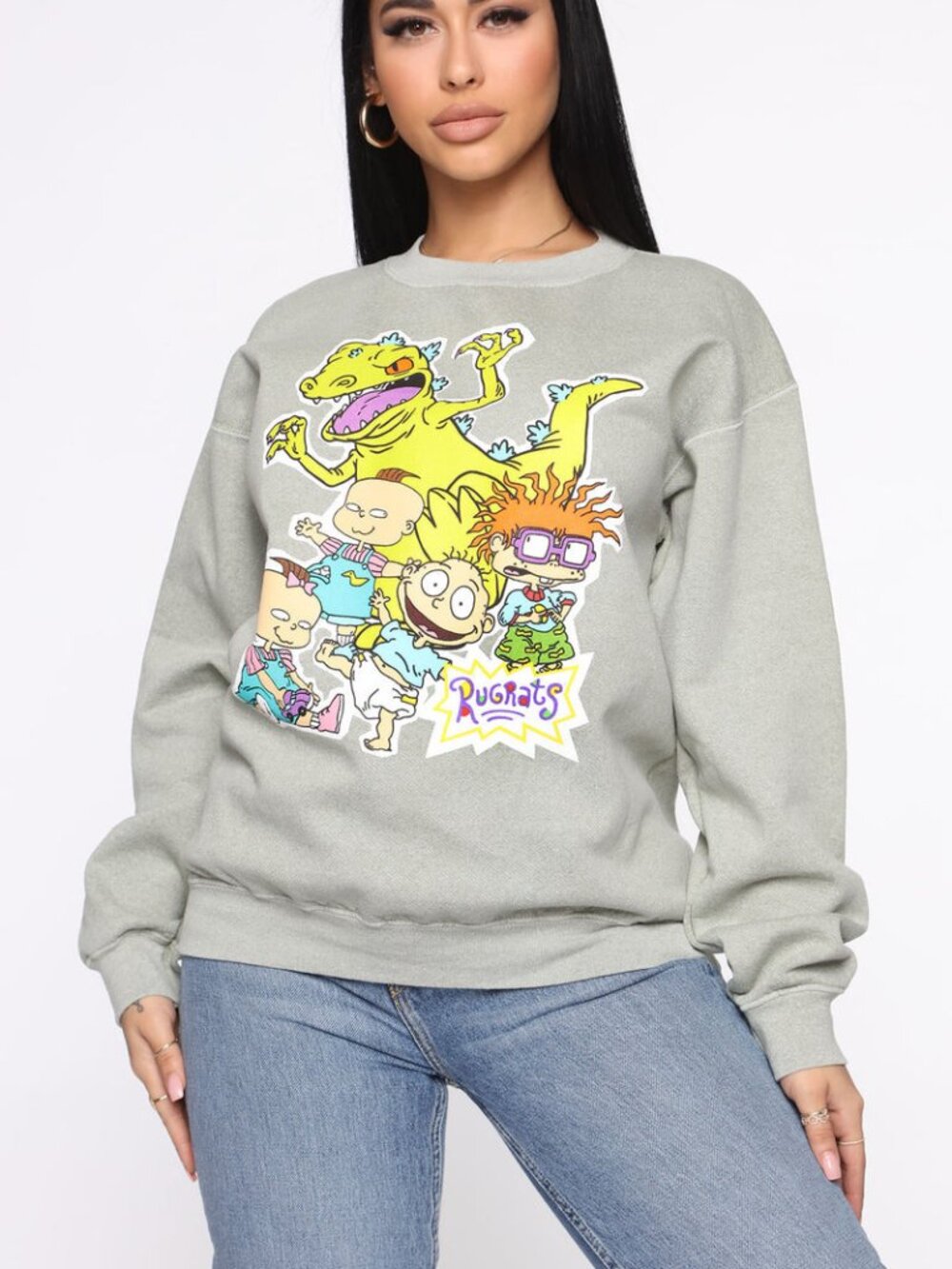 Oversized Sage Green Rugrats Sweatshirt